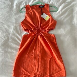 Orange Cut-Out Mini Dress – Never Worn